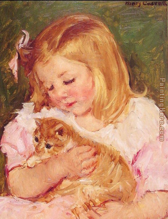 Mary Cassatt Sara Holding A Cat